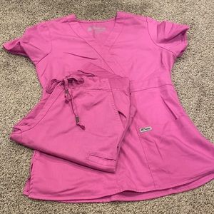 Greys anatomy pink scrub set
